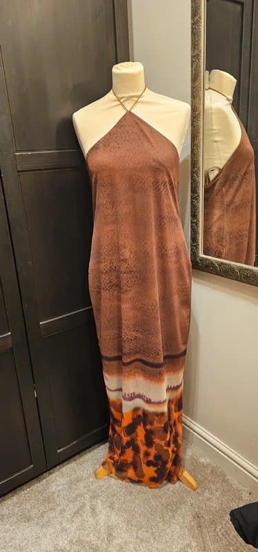 Zara Zara long tulle halterneck dress fully lined size l