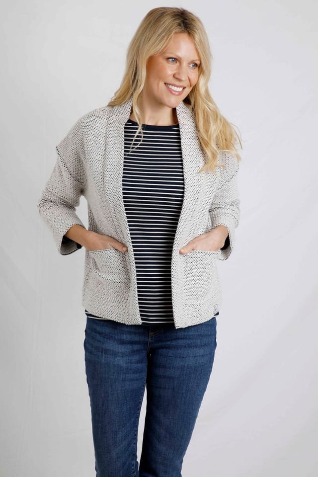 Weird Fish Weird Fish Women's Santosh Macaroni Kimono Cardigan in Ecru - 2