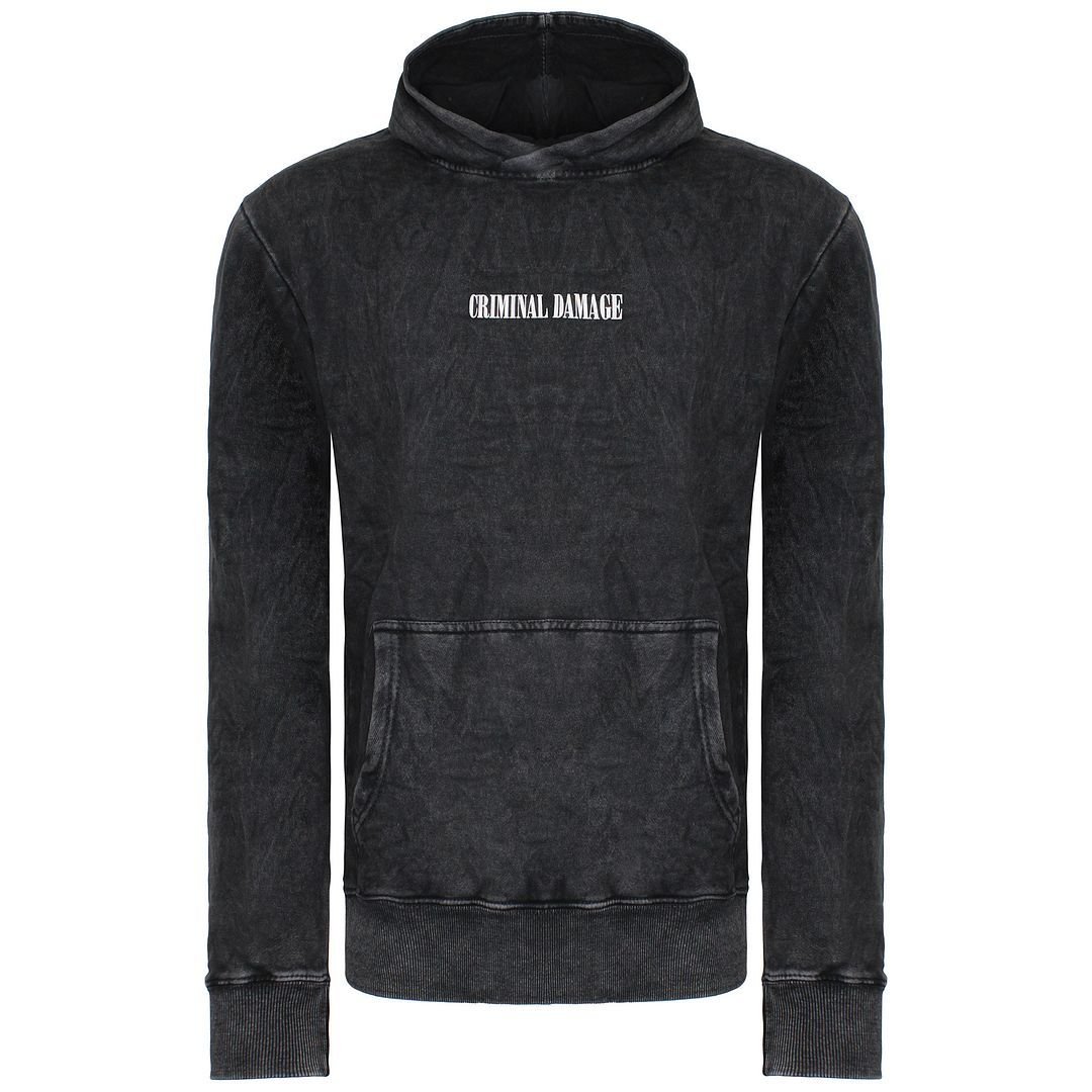 Criminal Damage Criminal Damage Men's Long Sleeve Washed Black Pullover Carpe Diem Hoodie - 1