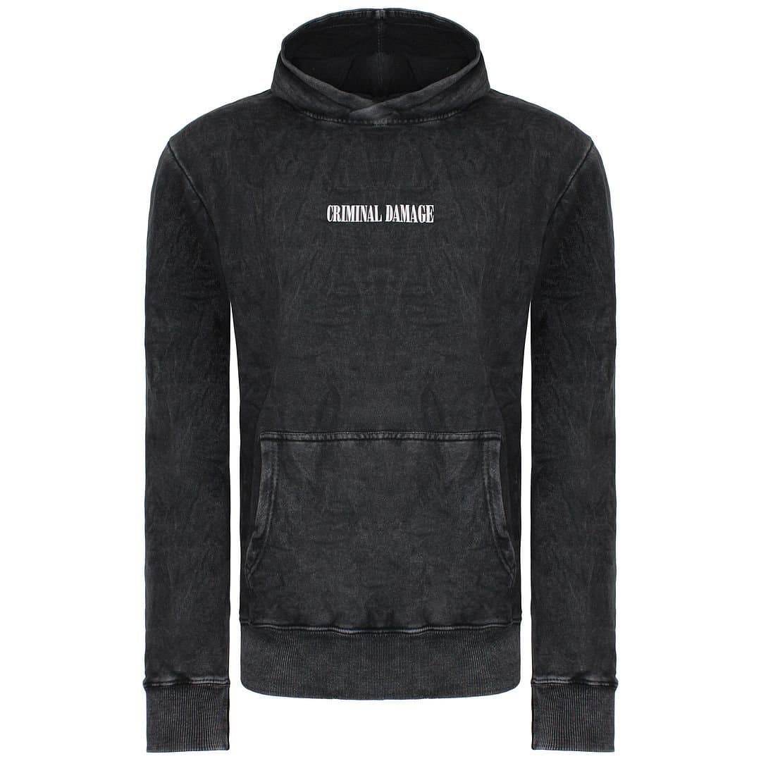 Criminal Damage Criminal Damage Men's Long Sleeve Washed Black Pullover Carpe Diem Hoodie