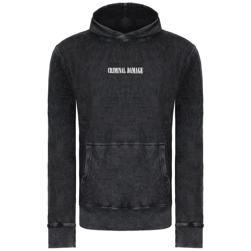 Criminal Damage Criminal Damage Men's Long Sleeve Washed Black Pullover Carpe Diem Hoodie - 1