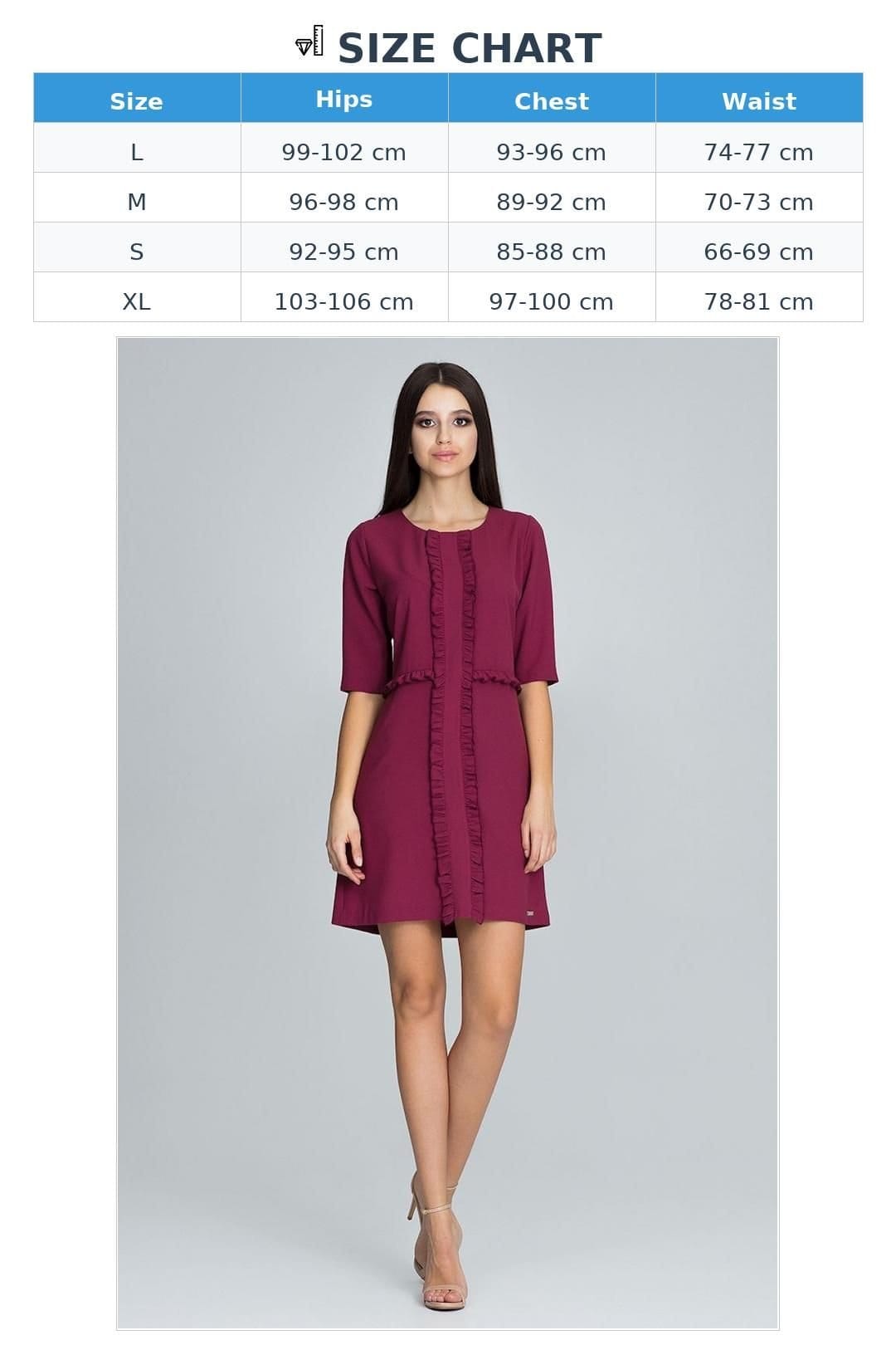 Love Lace Love Lace Women's Elegant 3/4 Sleeve Ruffle Cocktail Dress in Burgundy - 4