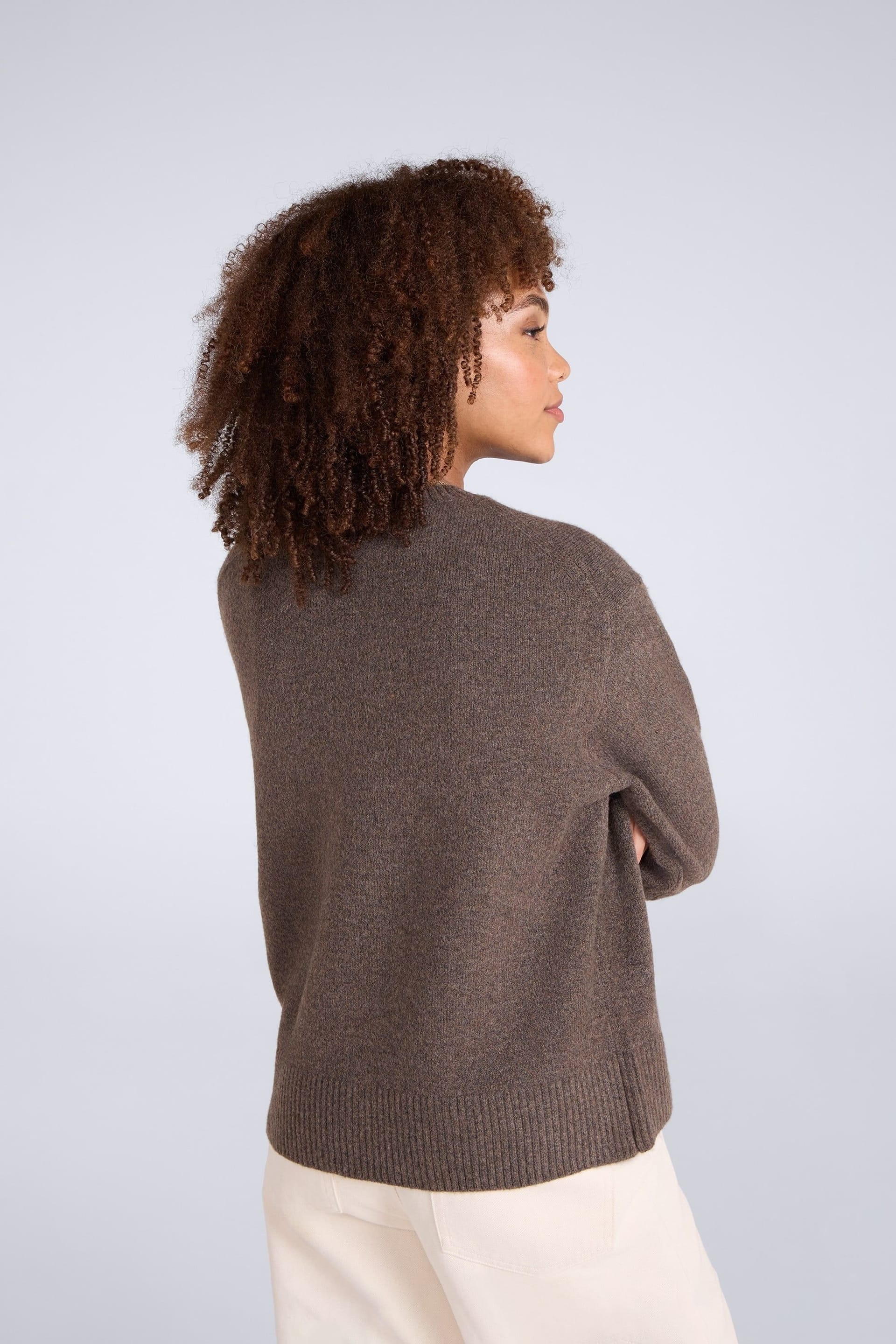 Animal Animal Women's Soft Lightweight Casual Top Warm Comfortable Fluffy Pullover Jumper in Brown - 4