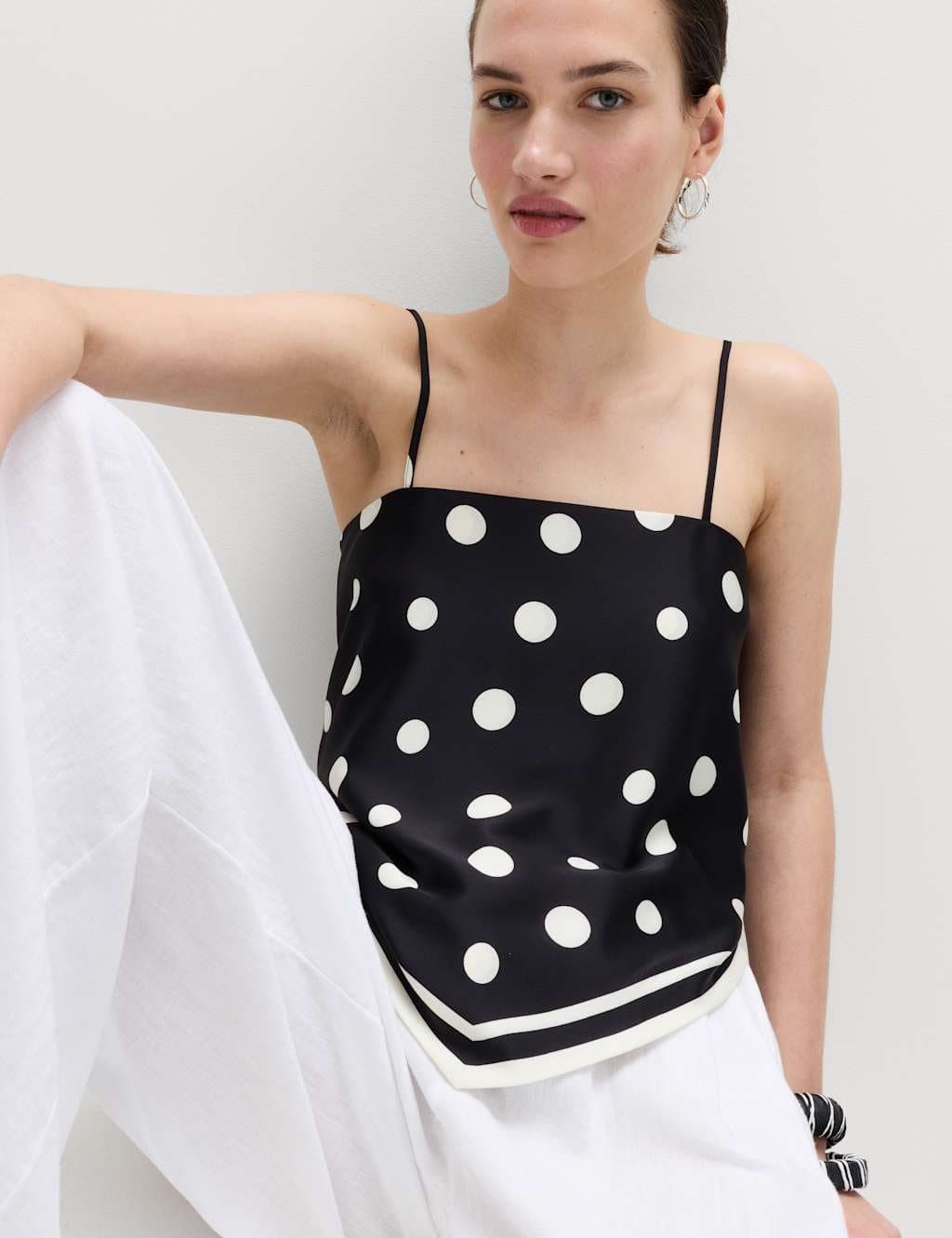 Marks & Spencer M&S Black Mix Polka Dot Cami Top