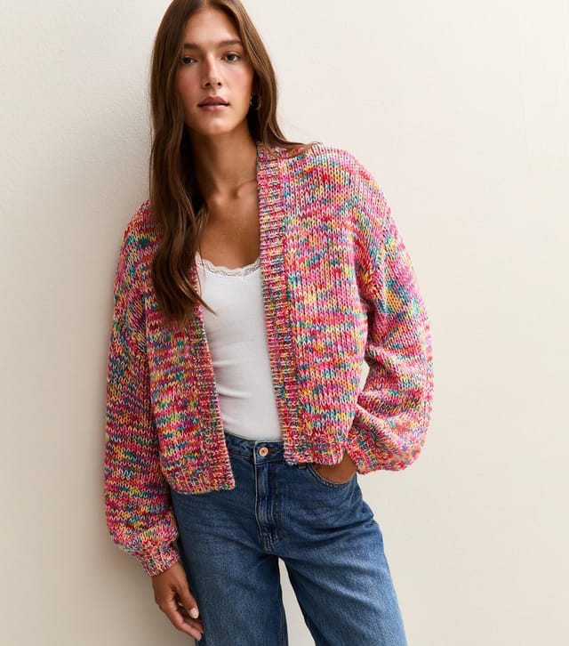 Sunshine Soul Women's Pink Balloon Sleeve Cardigan Sunshine Soul New Look - 2