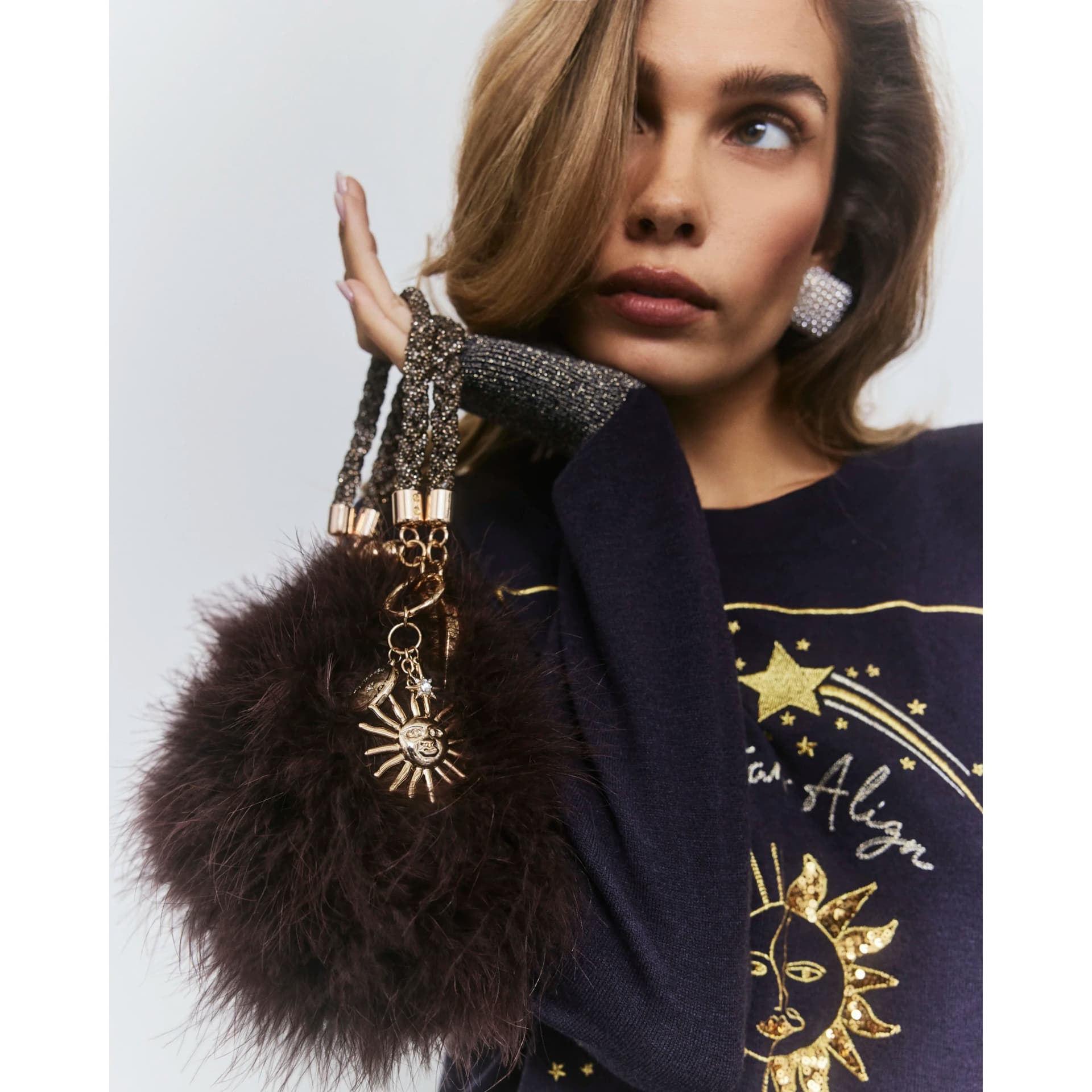 River Island River Island Womens Gold Celetial Bag Charm
