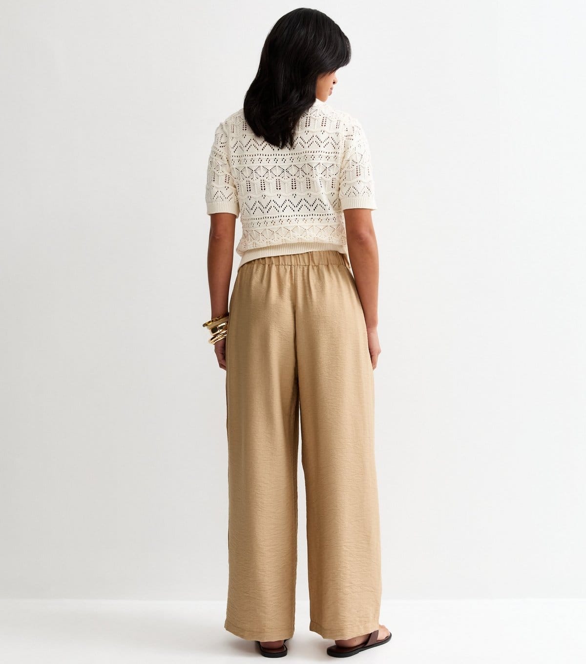 New Look Women's Petite Stone Pull On Wide Leg Trousers New Look - 4