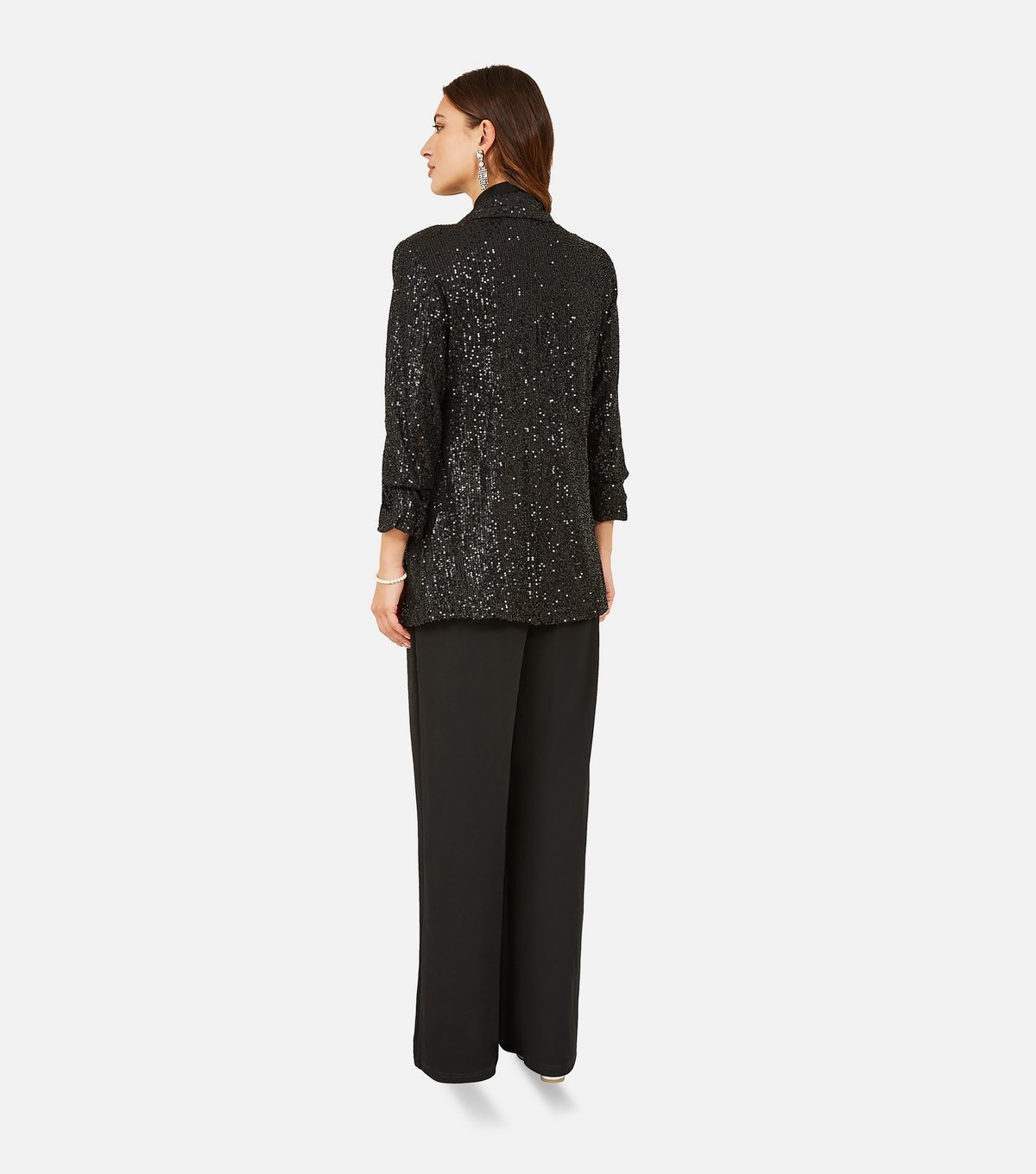 Yumi Women's Black Sequin Blazer Yumi New Look - 4