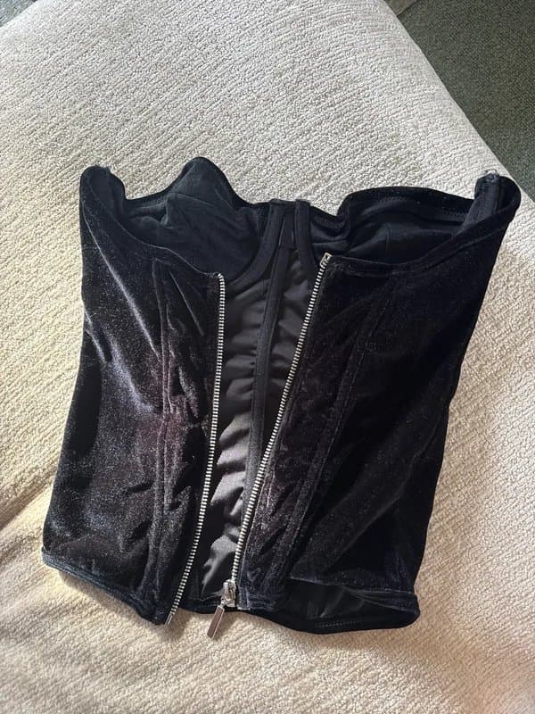 ASOS Design ASOS black velvet corset top
