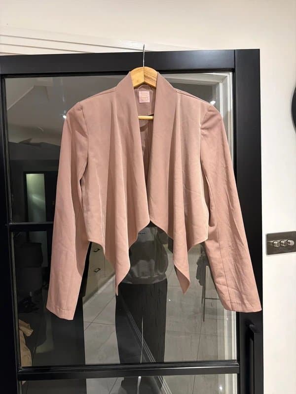 Never Fully Dressed Never Fully Dressed cropped nude jacket size small