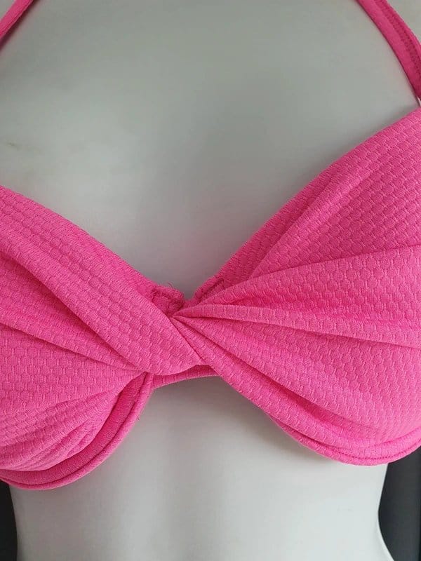 Mint Velvet Neon Pink Recycled Textured Bikini Top