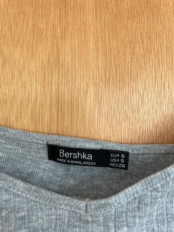 Bershka Grey Ribbed Vest Top