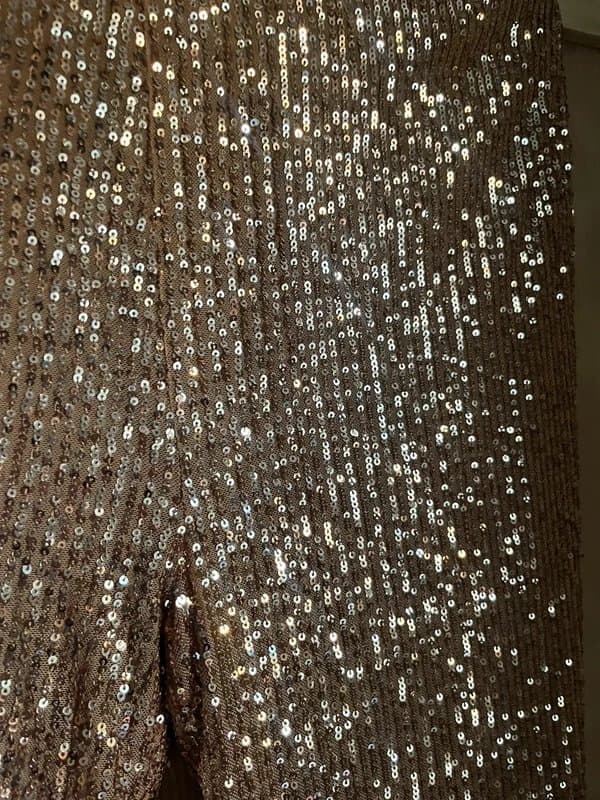ASOS Design ASOS sequin copper sequin very long leg flares. Size 10
