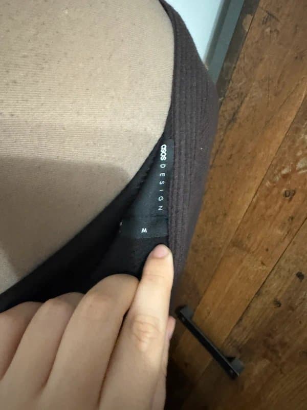 ASOS Design chocolate brown maxi long sleeve dress ribbed textured drape dress size M