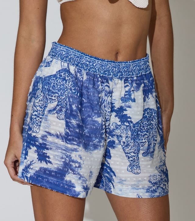 South Beach Women's Blue Leopard Print Shorts South Beach New Look - 3