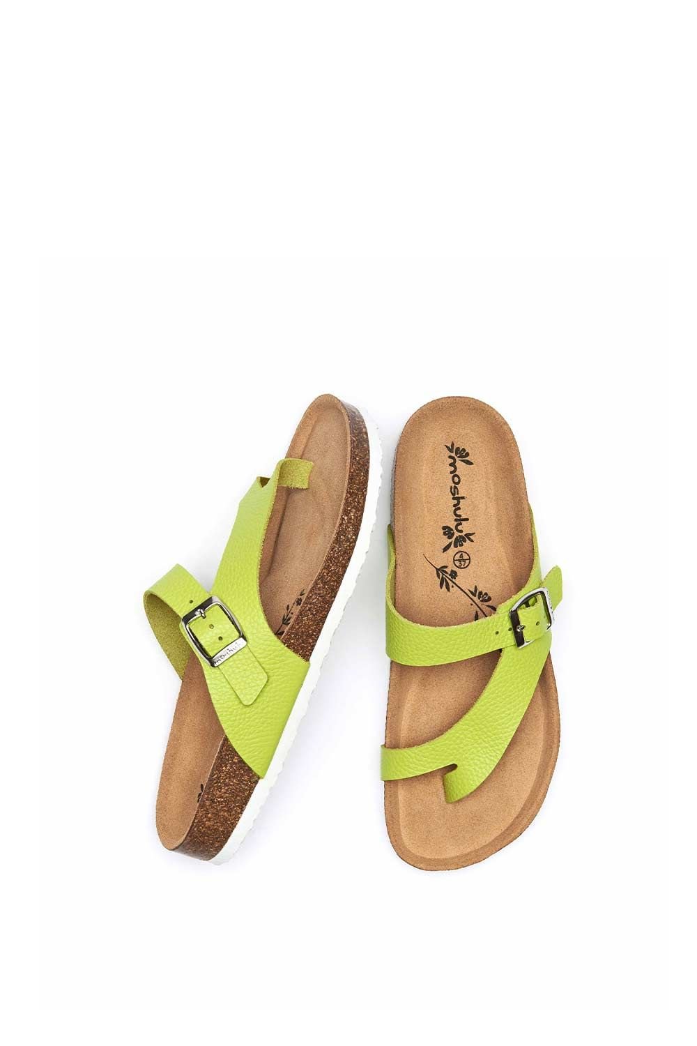 Moshulu Moshulu Women's 'Wilma Bright' Colourful Cork Footbed Sandals in Light Green - 2