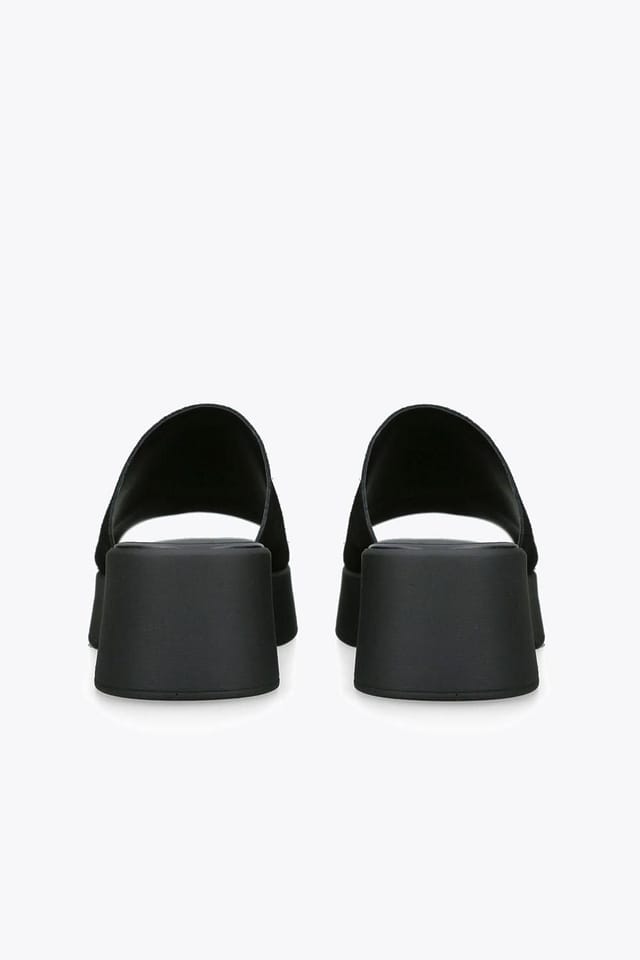 Steve Madden STEVE MADDEN Women's 'Slinky Black' Suede Sandals in Black - 3