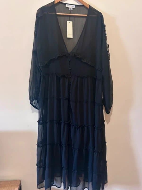 Never Fully Dressed Never Fully Dressed Clemmie Dress Size 20 Tiered Sheer Ruffle Midi New