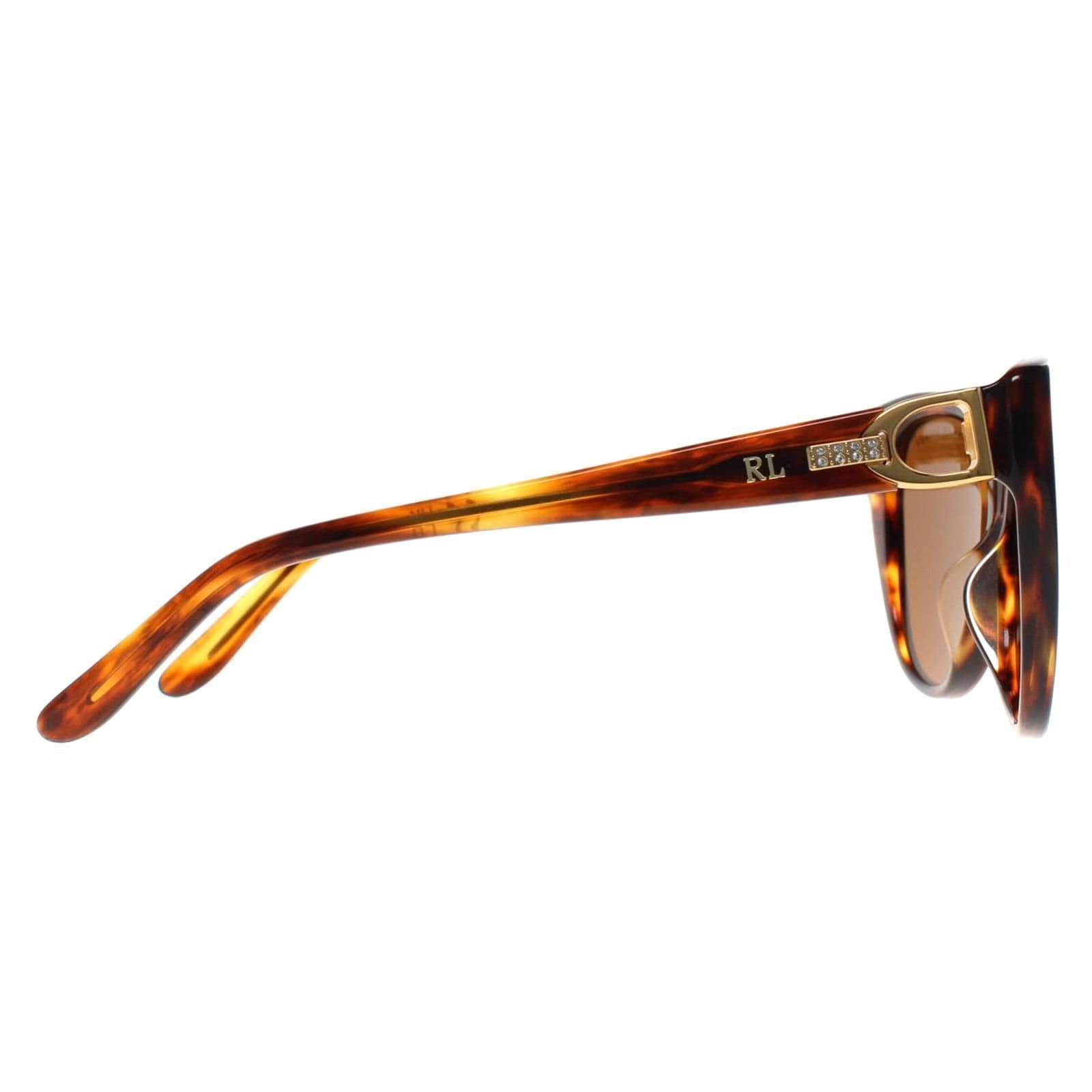 Ralph Lauren Ralph Lauren Women's Cat Eye Striped Havana Brown Gradient RL8215BU - 4