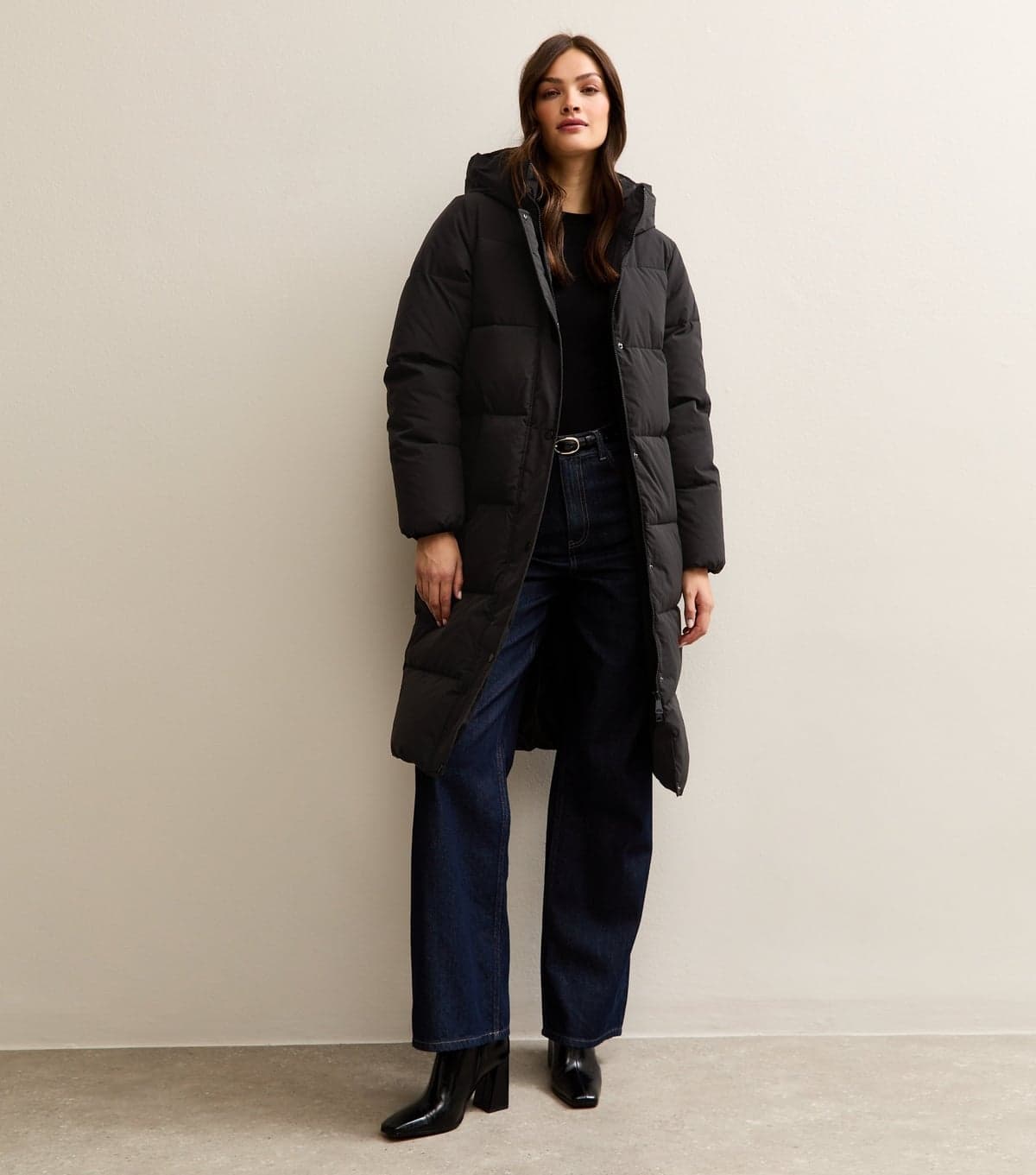 New Look Women's Tall Black Longline Puffer Coat New Look