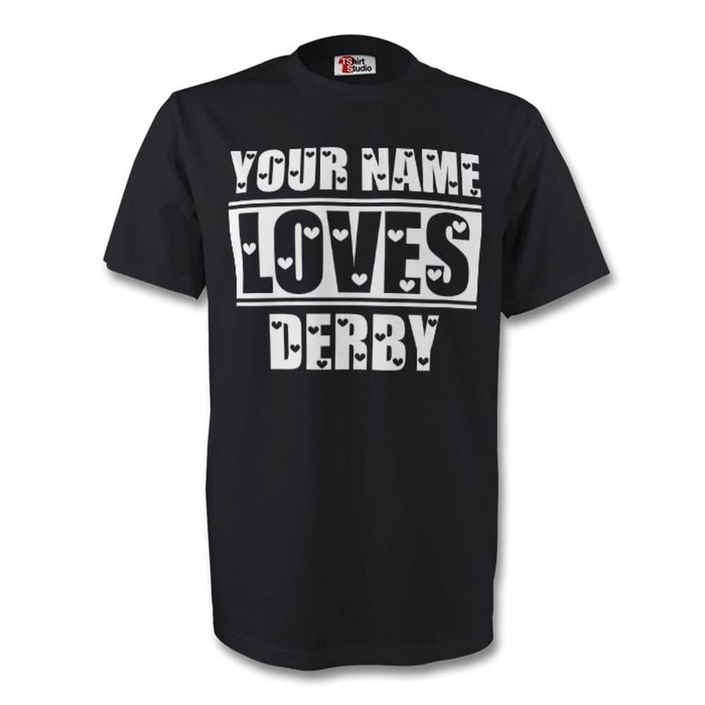 Derby County Derby County Men's Your Name Loves Derby T-Shirt in Black