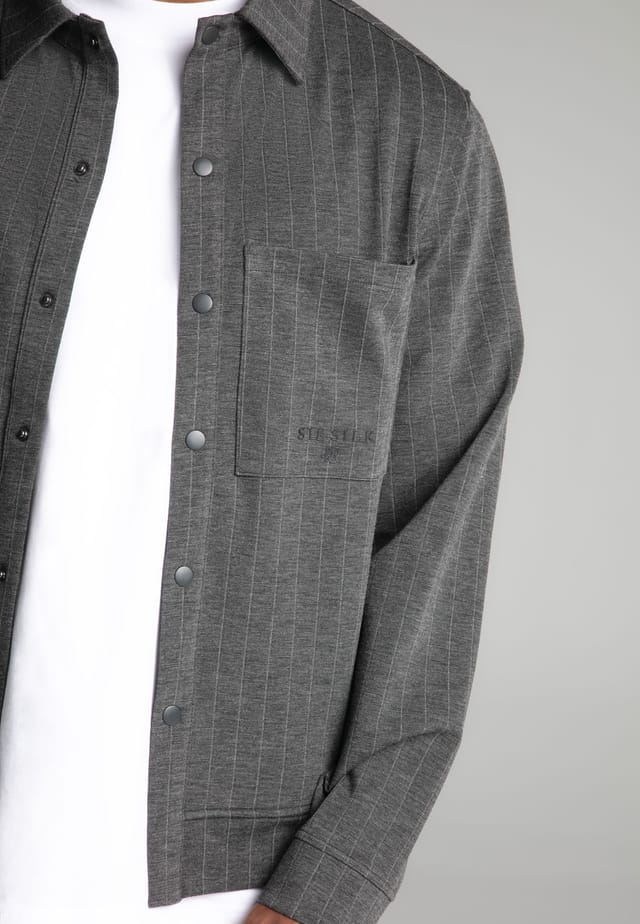 SikSilk SikSilk Men's Grey Pinstripe Jacket - 2