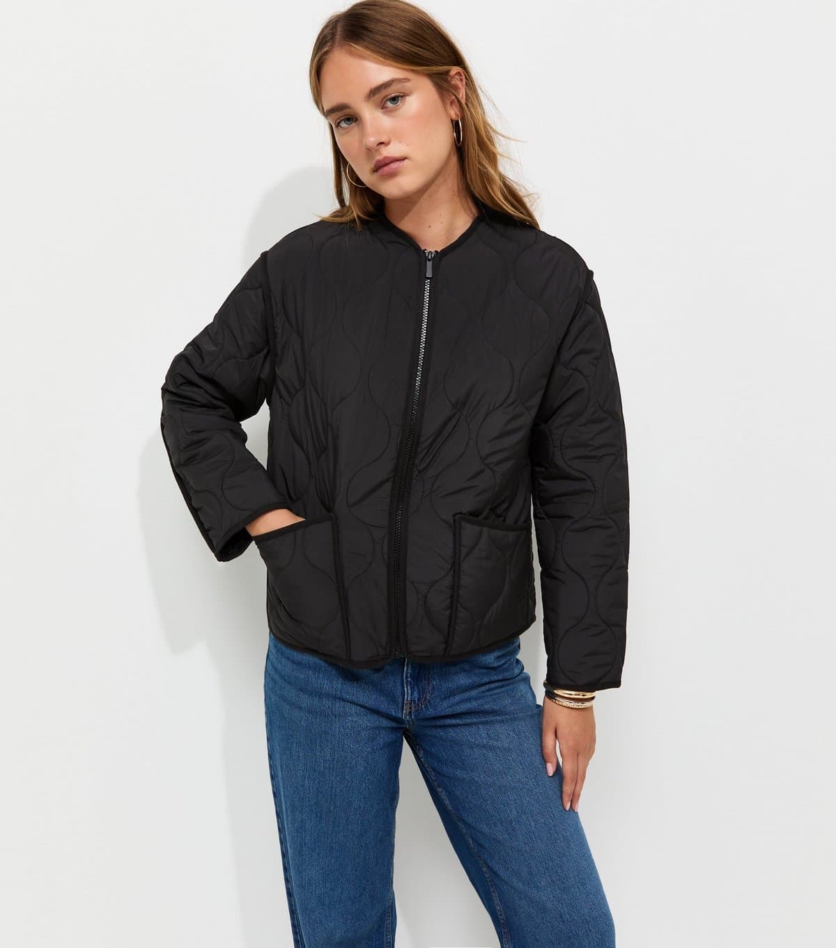 New Look Women's Black Quilted Padded Jacket New Look