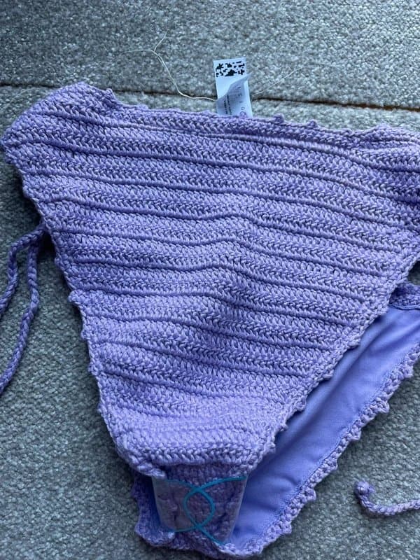 ASOS Design Lilac crochet bikini bottoms