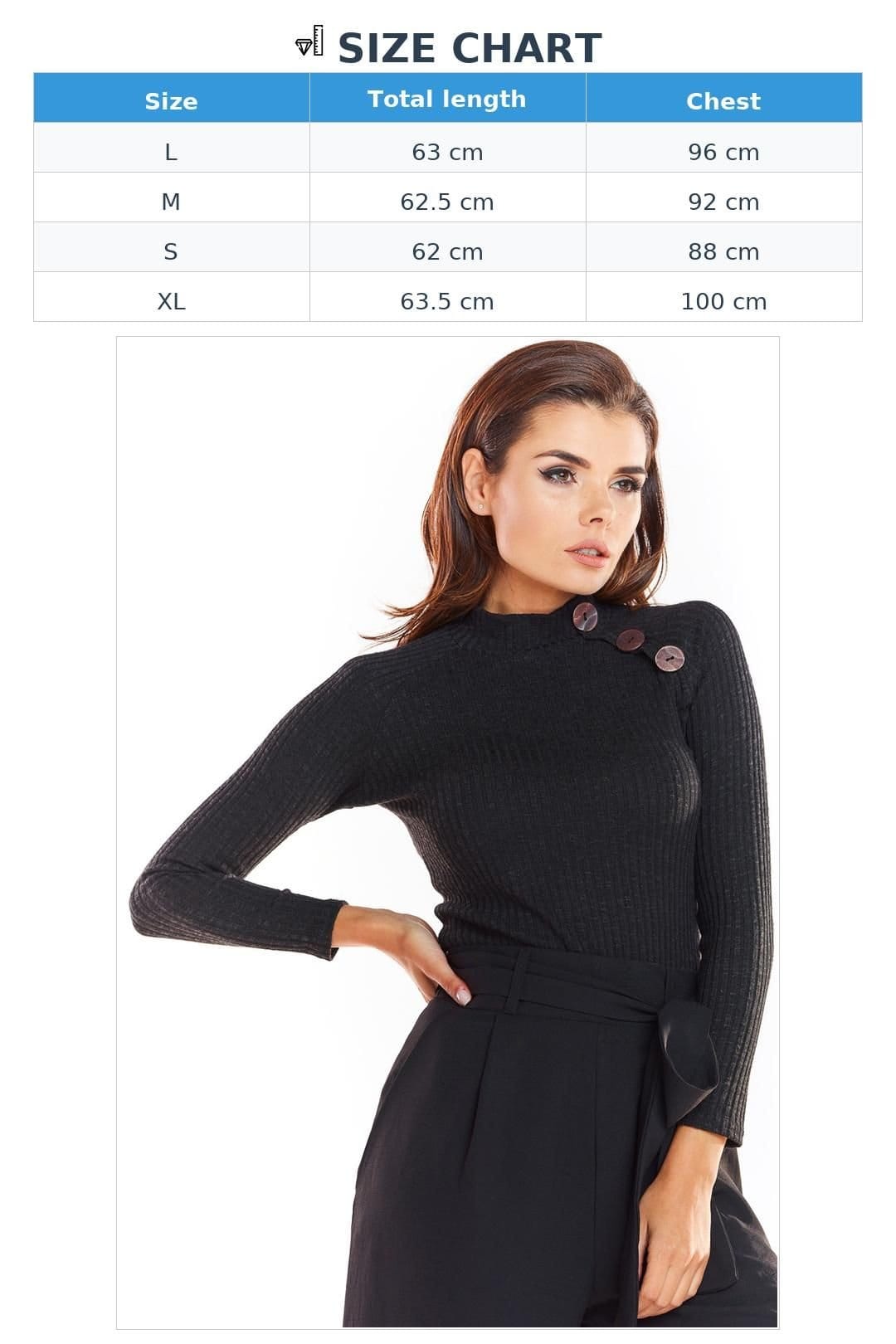 Love Lace Love Lace Women's Fitted Long Sleeve Knit Half Golf with Buttons in Black - 4