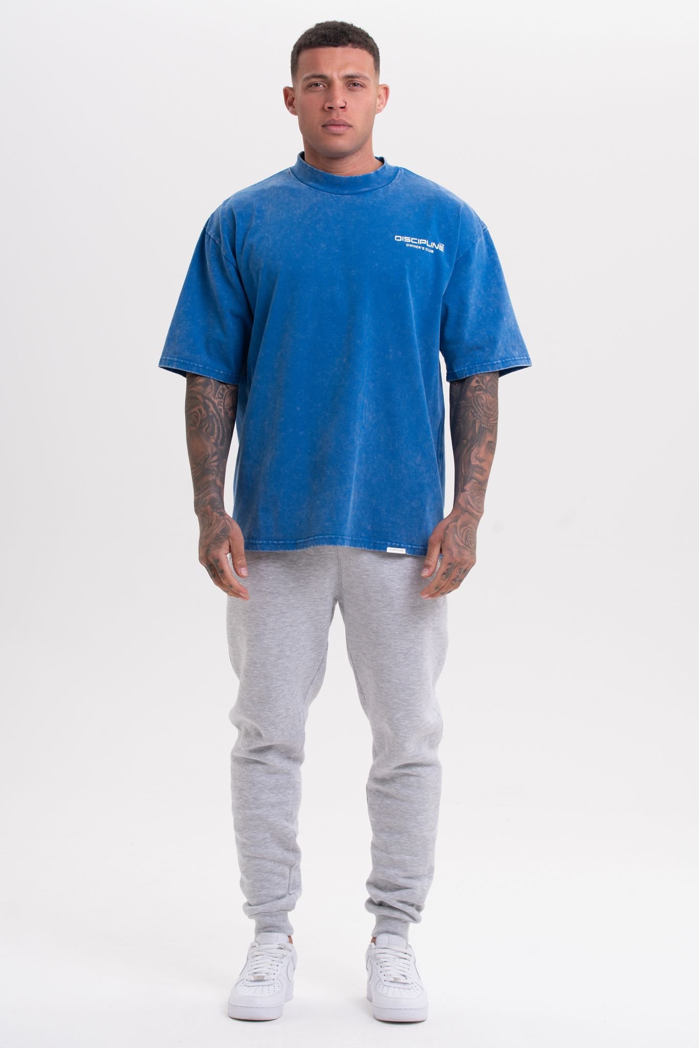 Discipline 365 Discipline 365 Men's Discipline Soft Oversized T-Shirt with Brand Detail in Blue - 4