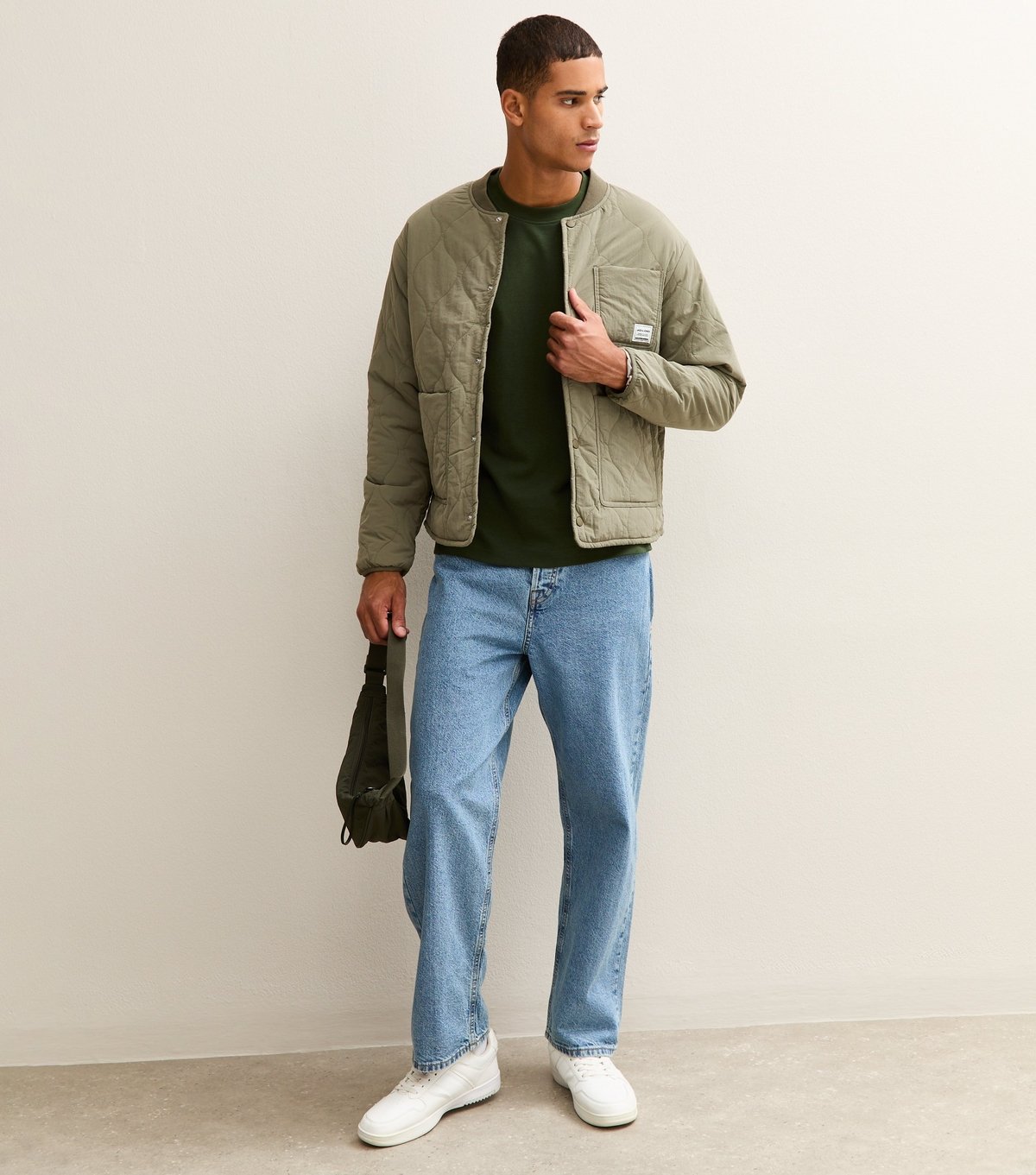 jack & jones Men's Dark Green Ess Wrd Print T-Shirt Jack & Jones New Look - 3