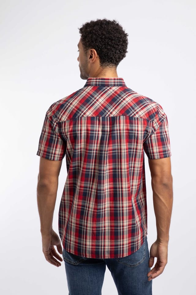 Weird Fish Weird Fish Men's Judd Short Sleeve Check Shirt in Dark Blue - 3