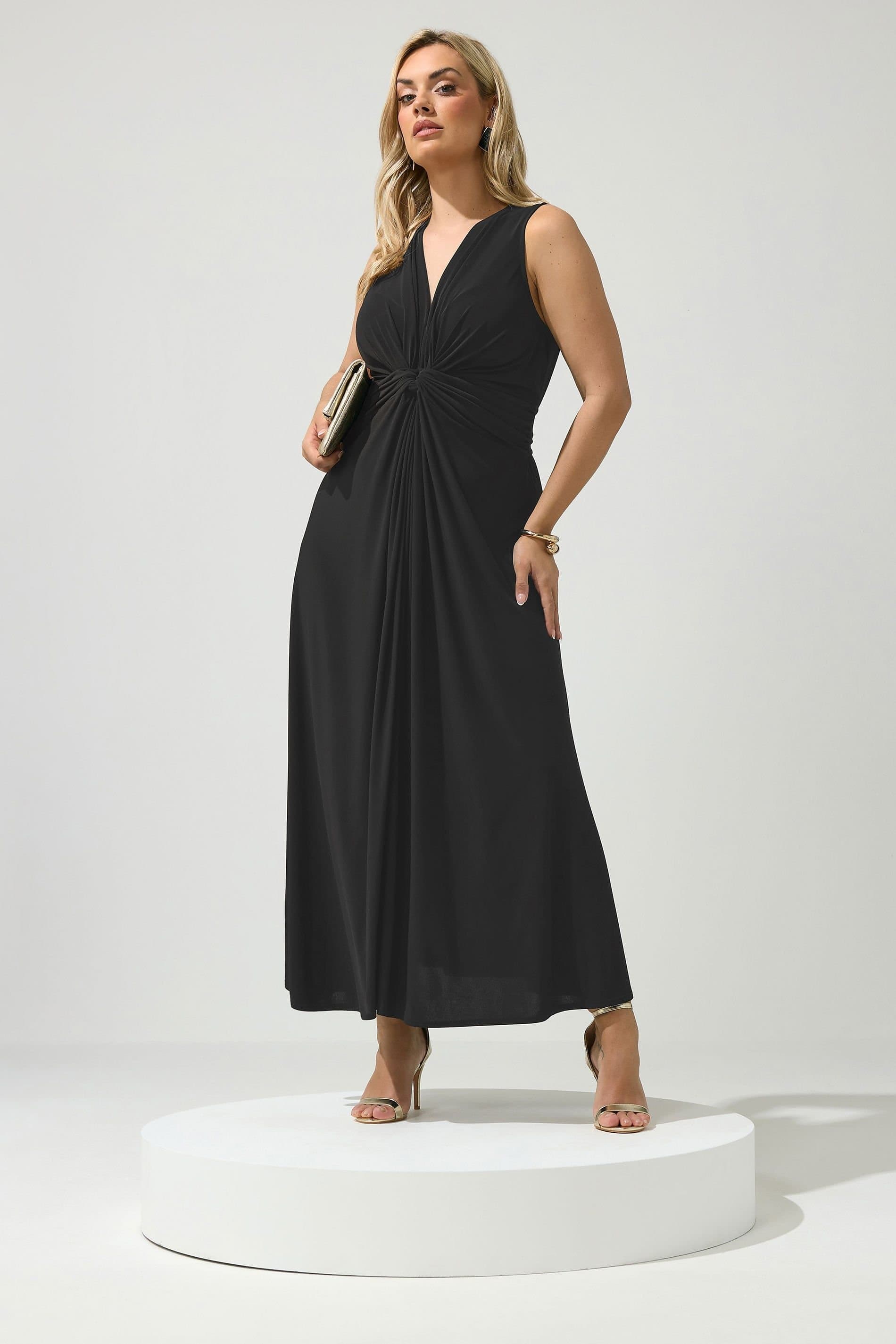 Yours Yours Women's Abstract Knot Detail Dress in Black