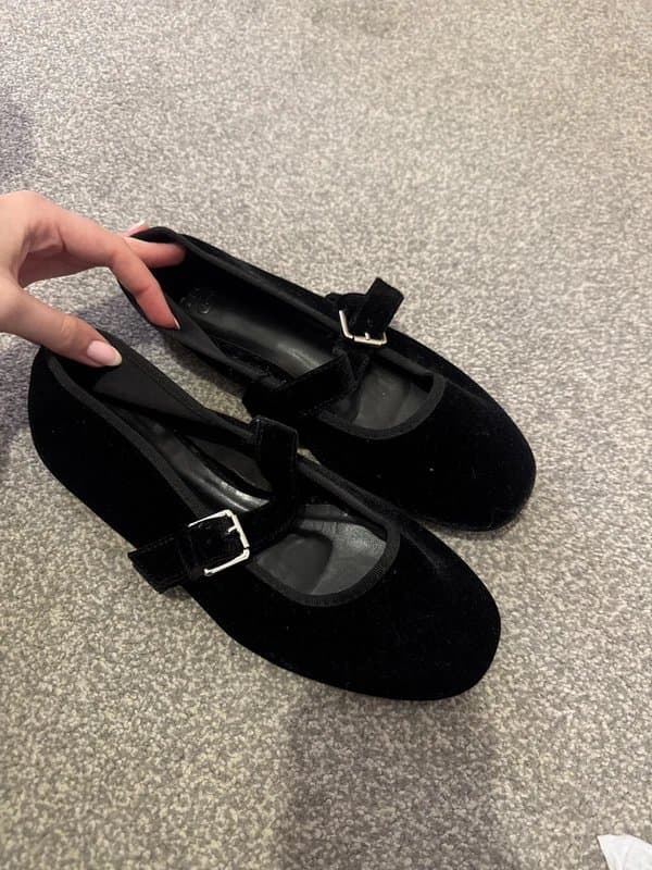 ASOS Design Black velvet Mary Jane’s