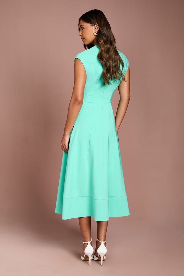 Coast Coast Women's Belted Crepe Dress in Aqua - 3