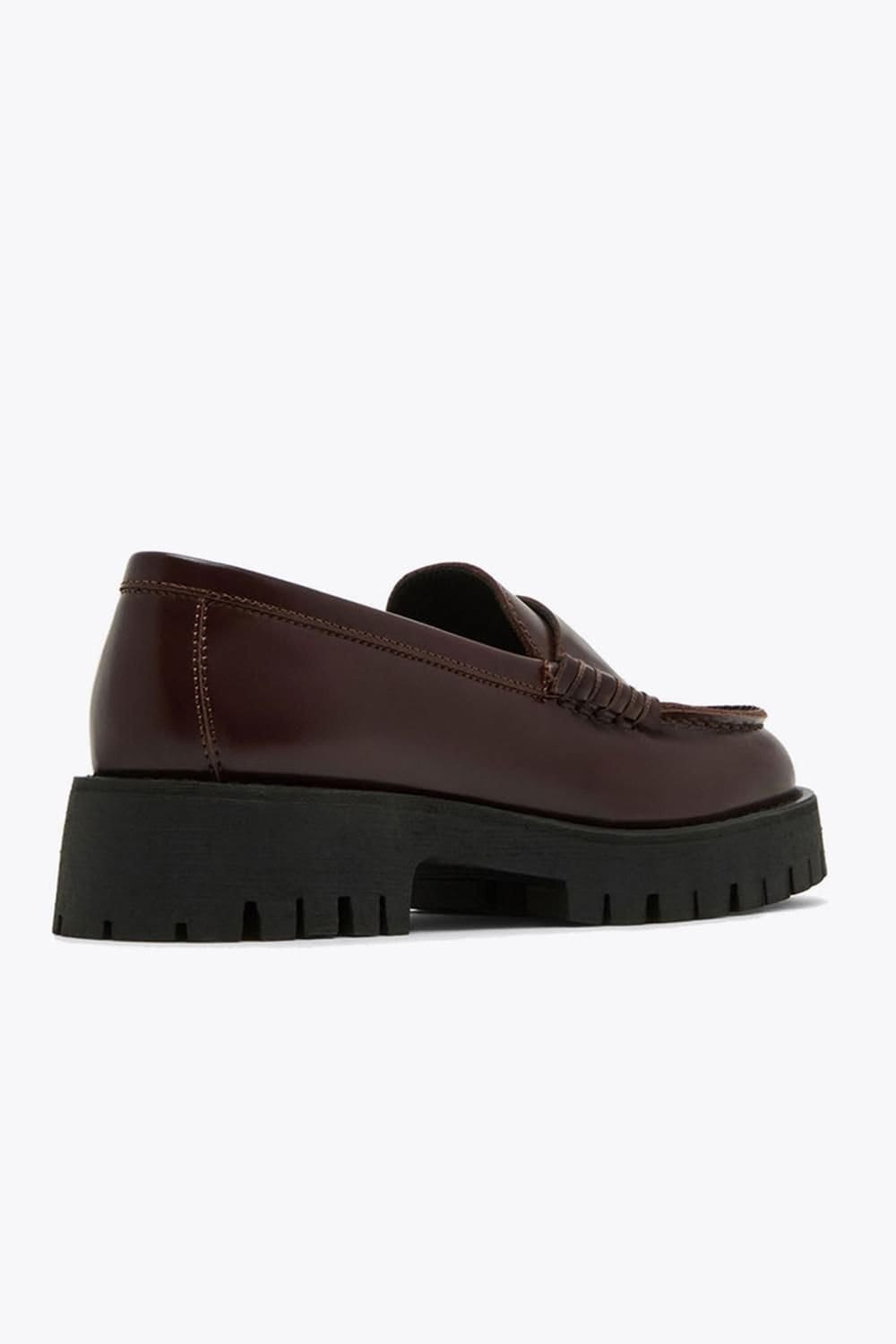 Steve Madden STEVE MADDEN Women's 'Langsten Loafer Wine' Leather Flats in Wine - 4