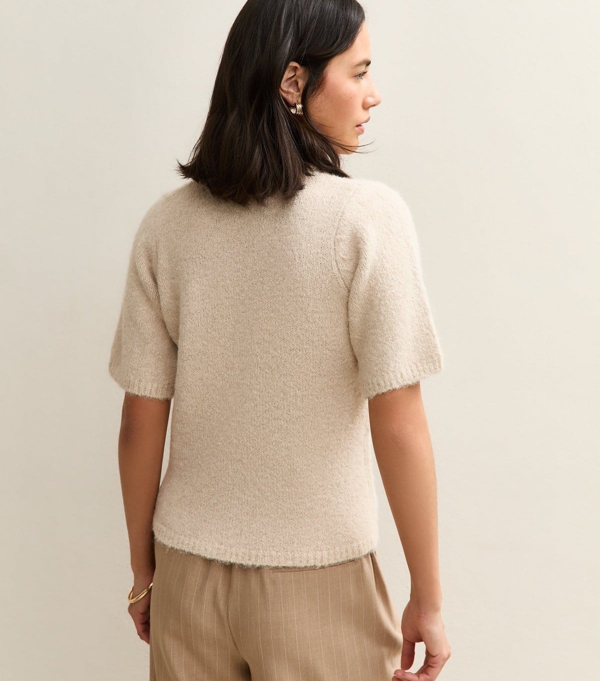New Look Women's Cream Short Sleeve Knit Top New Look - 4