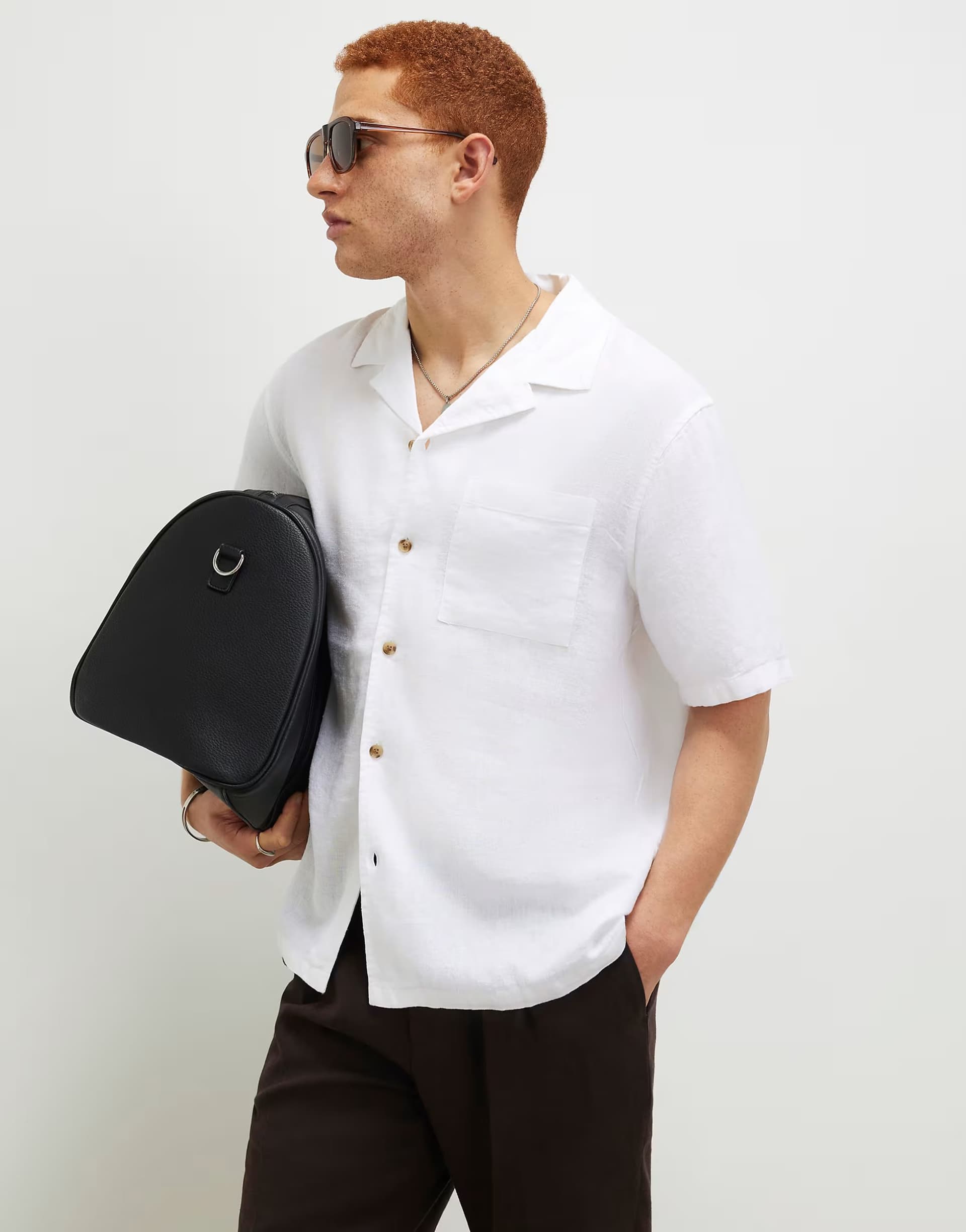 ASOS River Island White Linen Blend Shirt