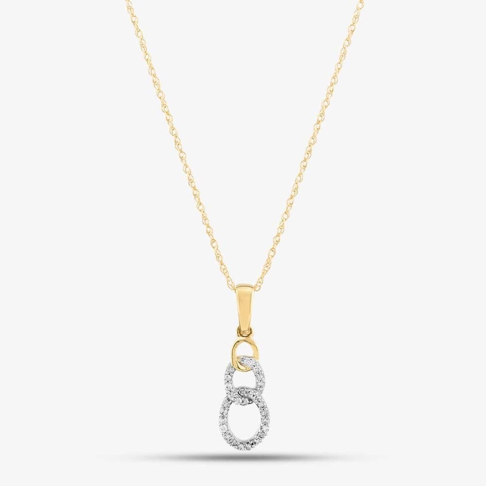 T.H.Baker T.H.Baker Women's 9ct Yellow Gold 0.08ct Necklace THP43040-08 (YG)