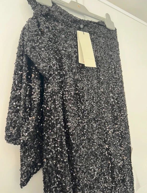 Never Fully Dressed Never fully dressed black sequin Jaspre maxi wrap skirt