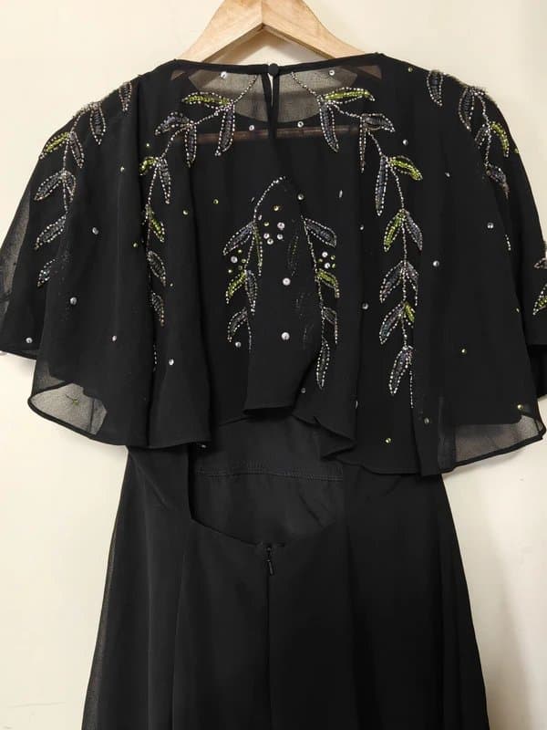 ASOS ASOS Floral Beaded Evening Gown - Flutter Sleeve - Size 10