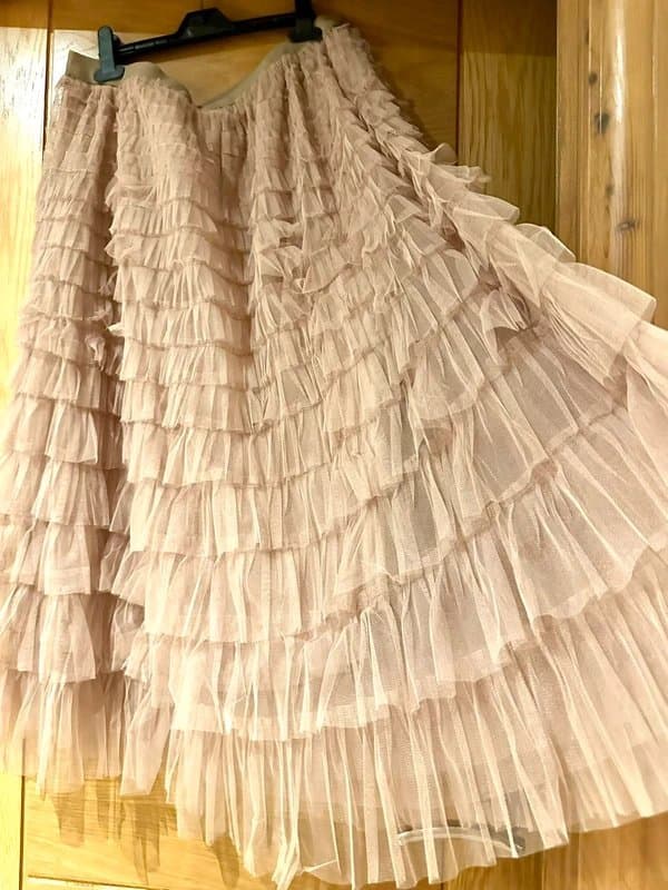 Tulle Beautiful tulle net mesh chiffo ruffle festival skirt