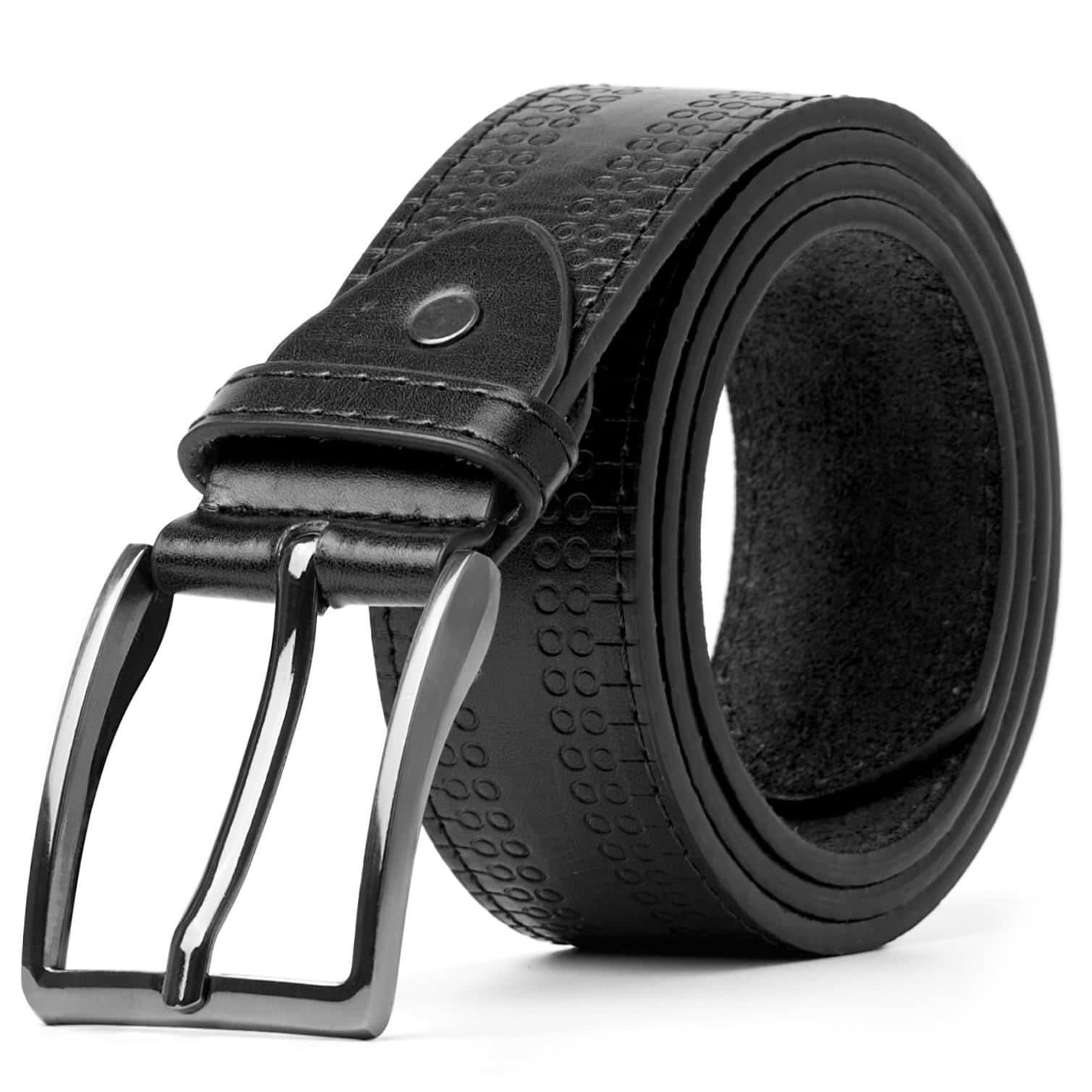 Woodland Leathers Woodland Leathers Men's Black Leather Lined Belt