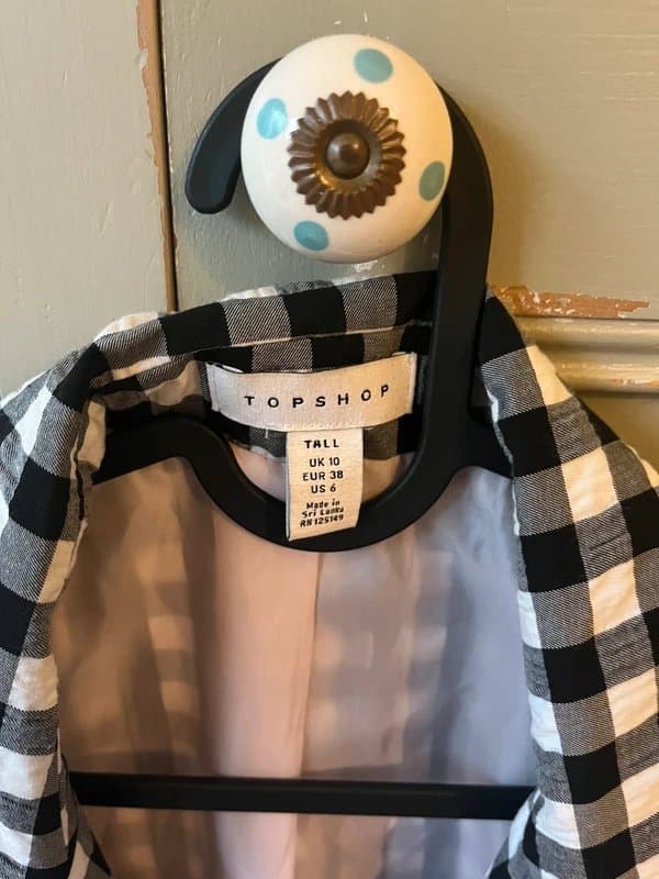 Topshop Gingham long blazer Topshop