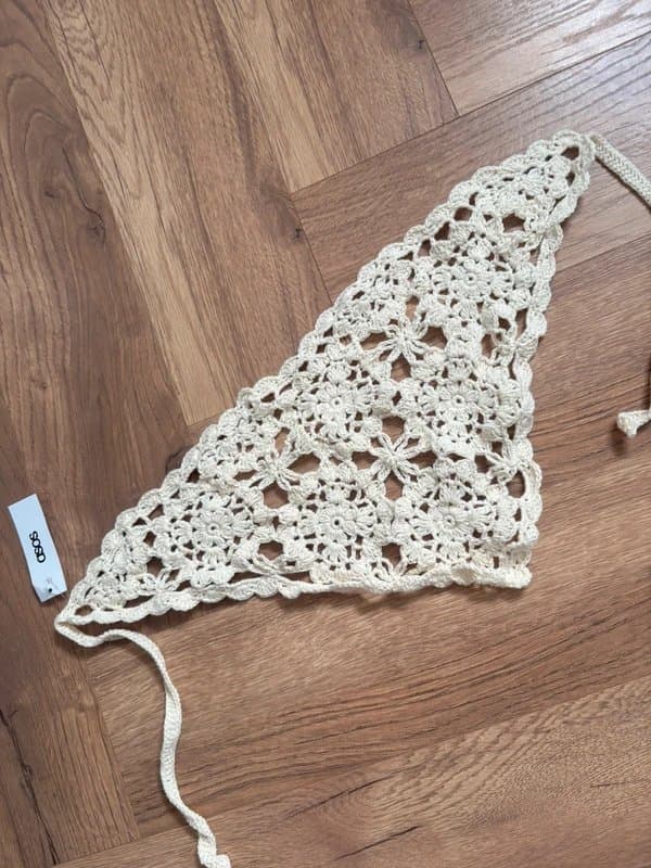 ASOS ASOS crochet head scarf / bandana in cream