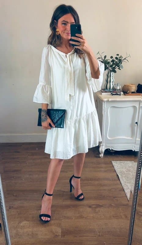 & Other Stories & other stories cream oversized boho smock midi dress size 8 / 10