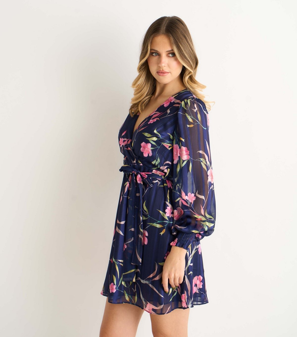 Gini London Women's Navy Floral Mini Dress Gini London New Look - 3