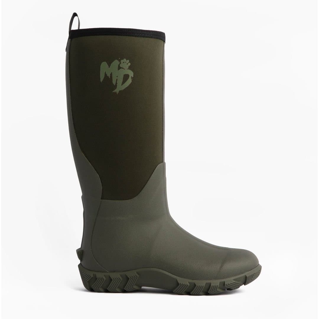 Mud Dogs Mud Dogs Men's Rutland Tall Pull On Knee High Neoprene Wellington Boots in Green