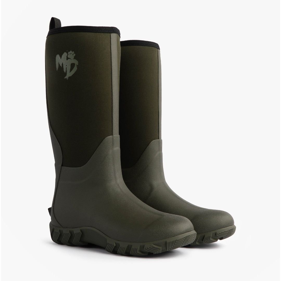 Mud Dogs Mud Dogs Men's Rutland Tall Pull On Knee High Neoprene Wellington Boots in Green - 4