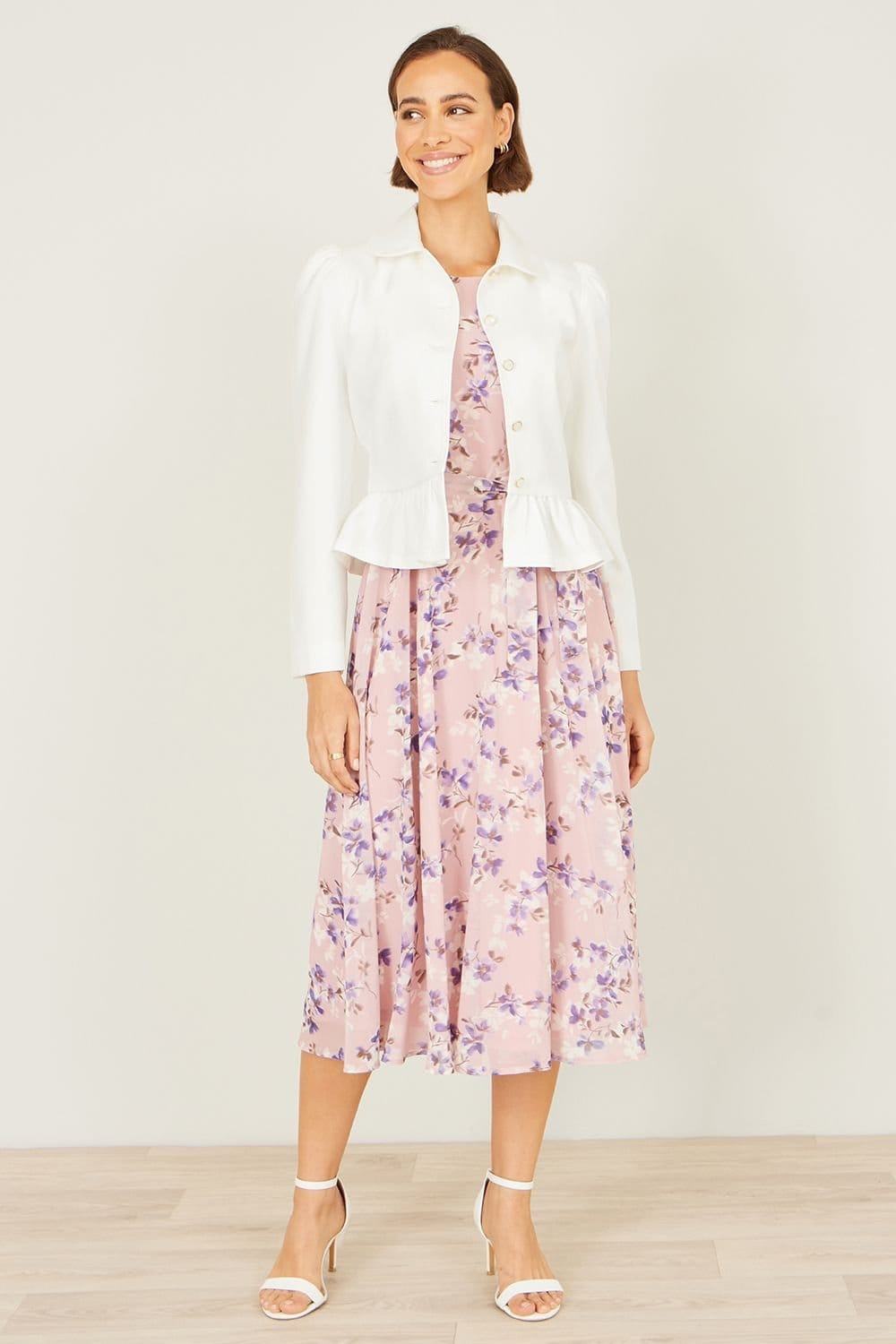 Yumi Yumi Women's White Peplum Fitted Jacket - 4